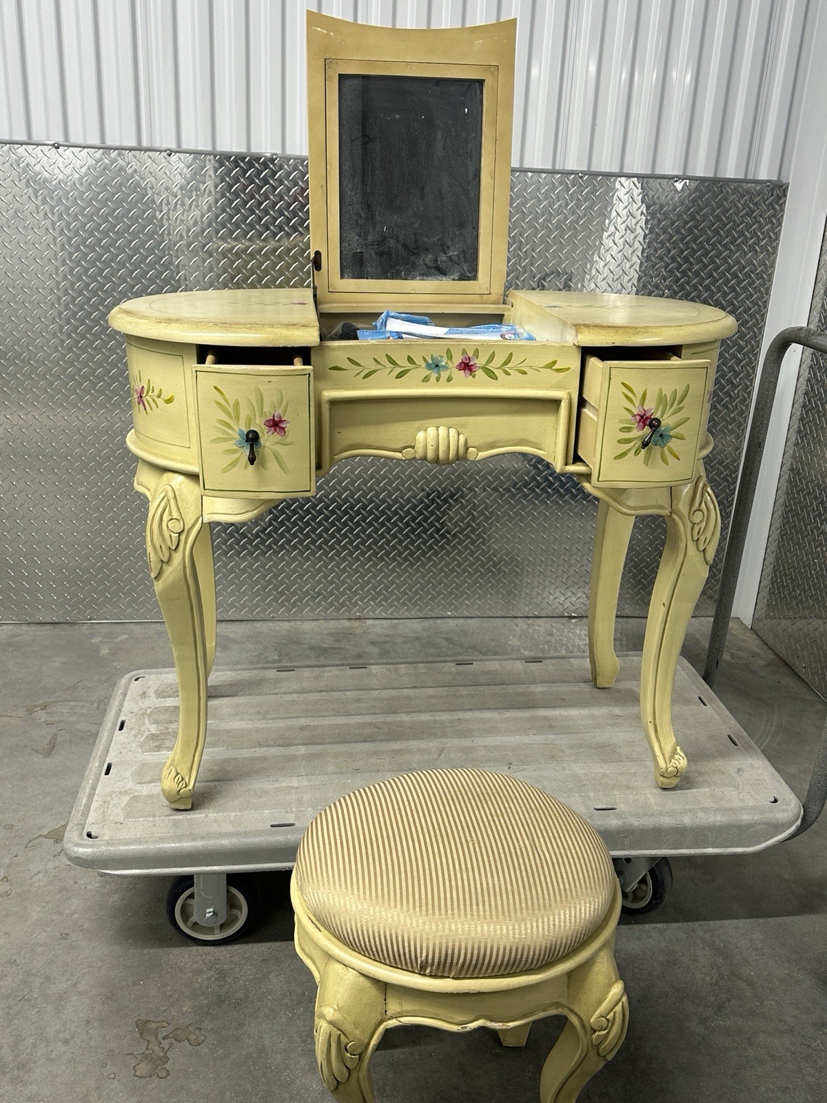French Victorian Rocco Vanity Chrome Copper Gold Finish Shabby Chic Furniture gallery