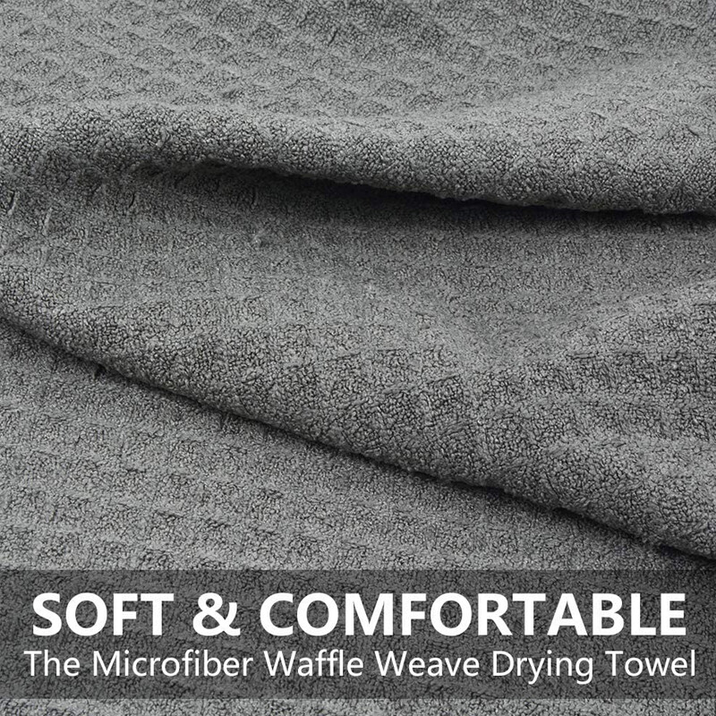 CarCarez Microfiber Waffle Weave Towel Large size 16" x 24" ,380 GSM ,Gray gallery