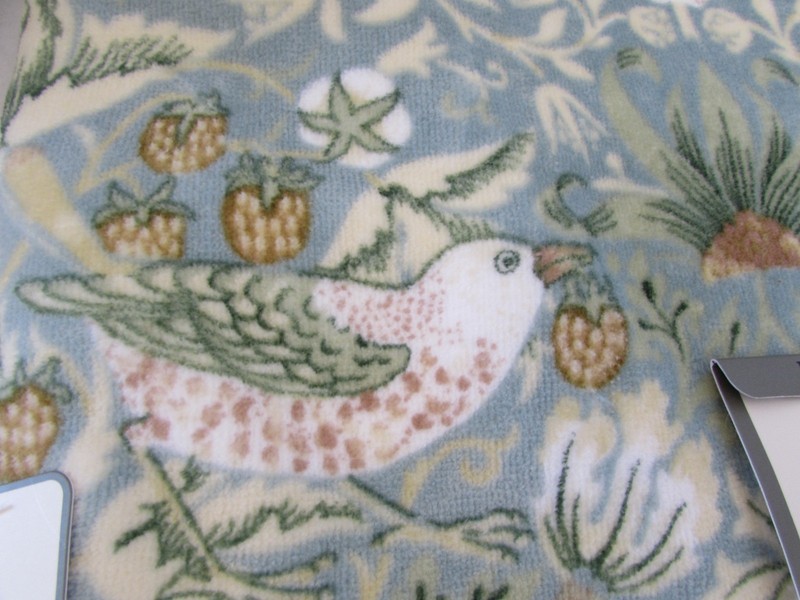 William Morris & Co 2 Hand Towels Strawberry Thief Green Cotton Velour 18"x28" gallery