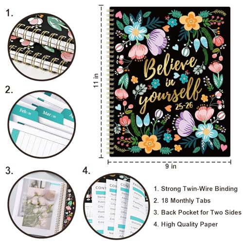 Monthly Planner 2025-2026 - 2025-2026 Monthly Planner with Tabs & Pocket, July gallery