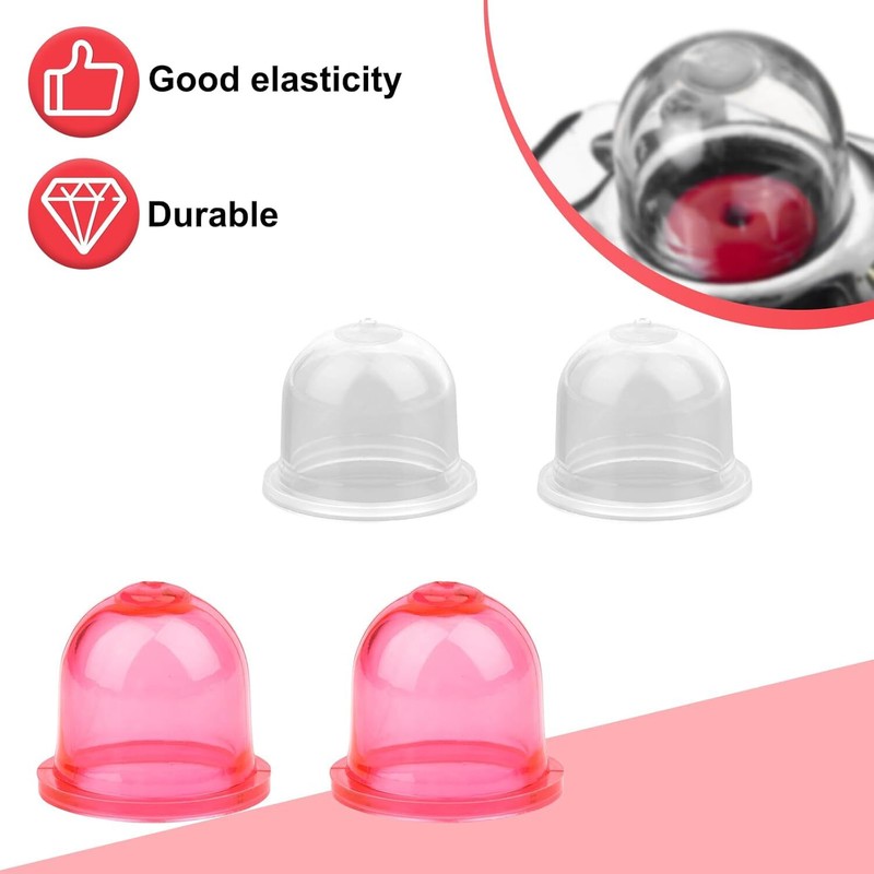 8pcs Primer Bulbs, Red & Transparent 2 Sizes Fuel Primer Bulb Replacement Carbur gallery