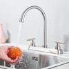 Brushed Nickel Kitchen Faucet 3 Holes 2 Handle Sink Mixer Taps Swivel Spout gallery