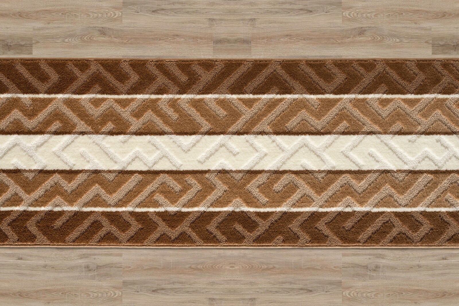 Non Slip Hallway Carpet Runner Rug, Greek Key Beige, Sold and Priced Per Foot gallery