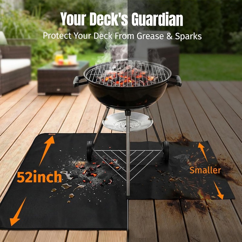 79×52" Fireproof Grill Mat for Deck Patio & Outdoor BBQ Grill Fire Resistant Mat gallery
