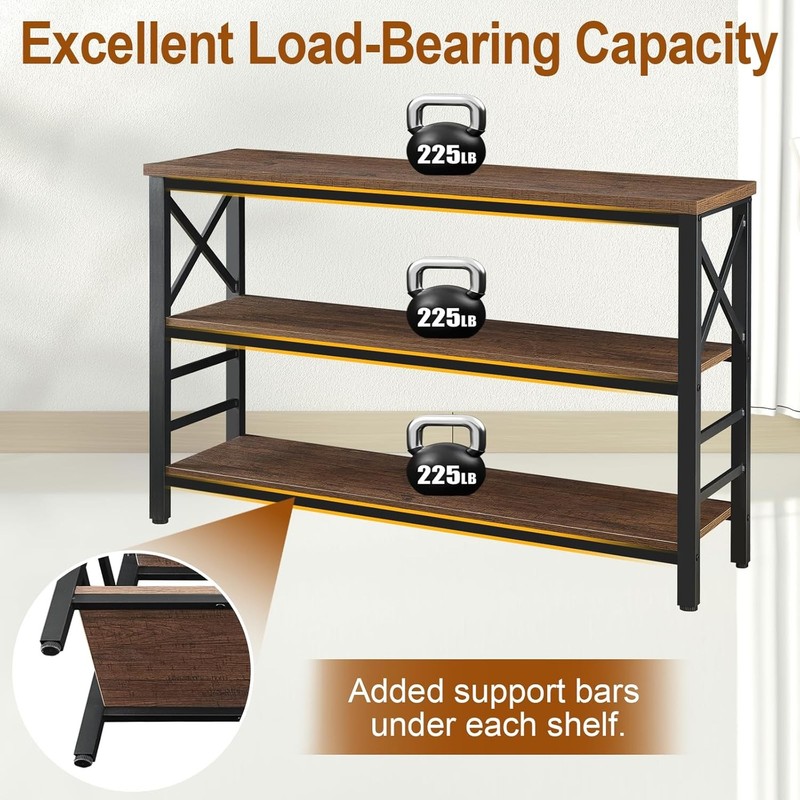 Sofa Table,Industrial Console Table W/ Storage,Entryway Table W/ Engineered Wood gallery