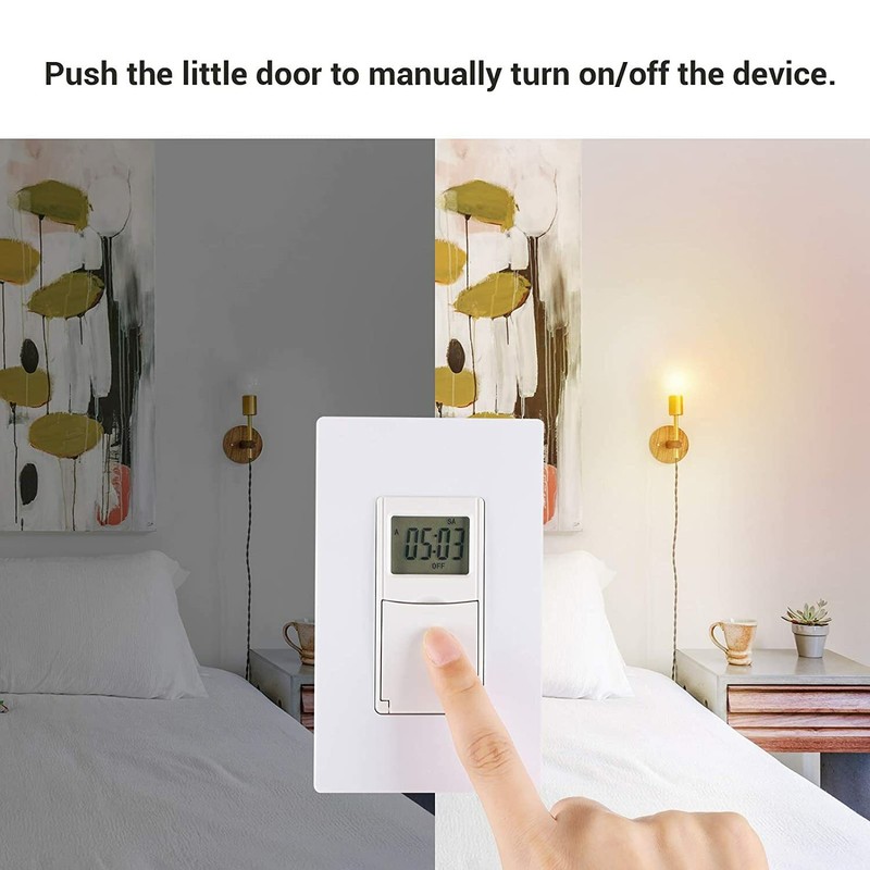 DEWENWILS 7 Day Programmable In Wall Timer Switch for Lights & Fans ETL gallery