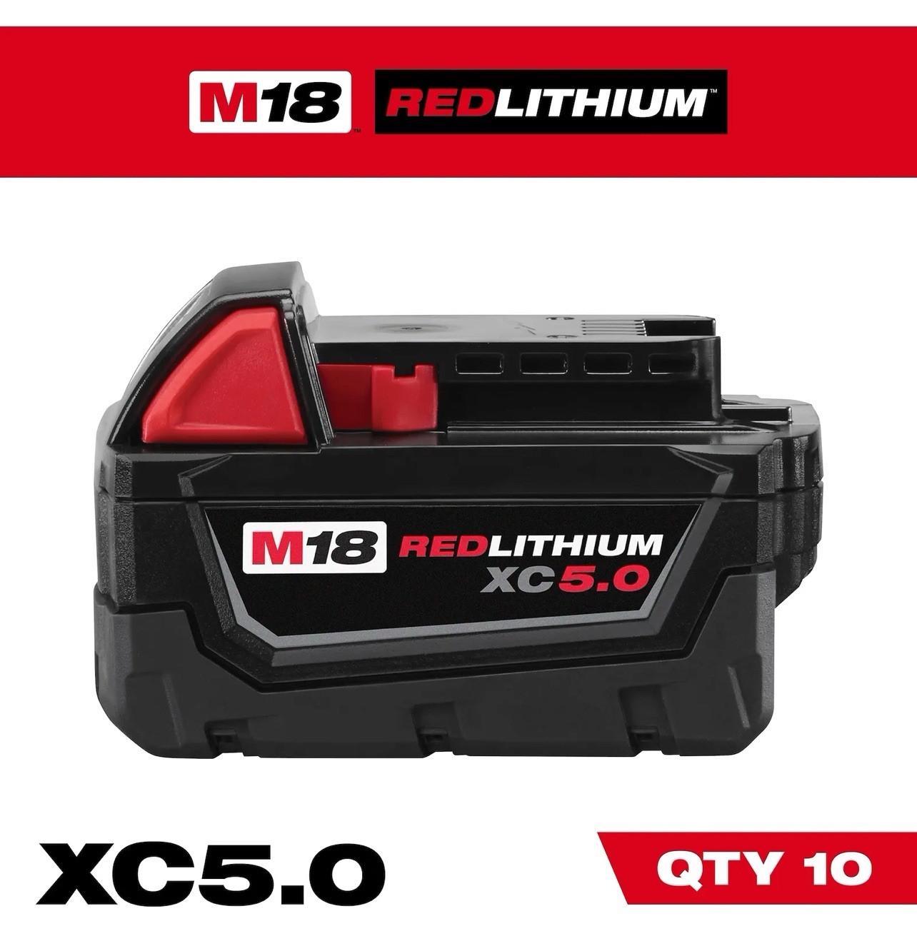 Milwaukee M18 REDLITHIUM XC5.0 Extended Capacity Battery Pack 10 ea (48-11-1851) gallery