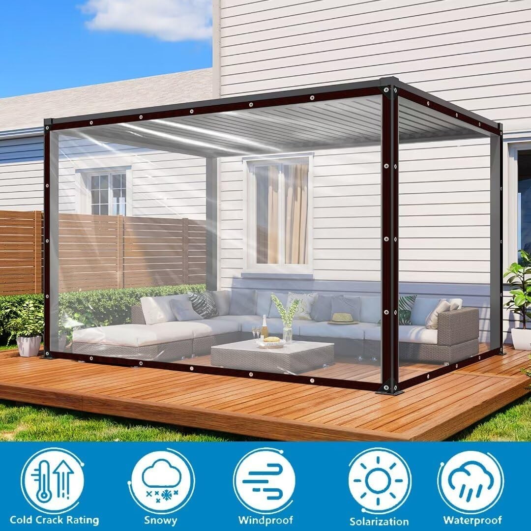 Clear Tarps with Grommets 7x12ft,Heavy Duty Waterproof Tarp tarp-7x12ft gallery