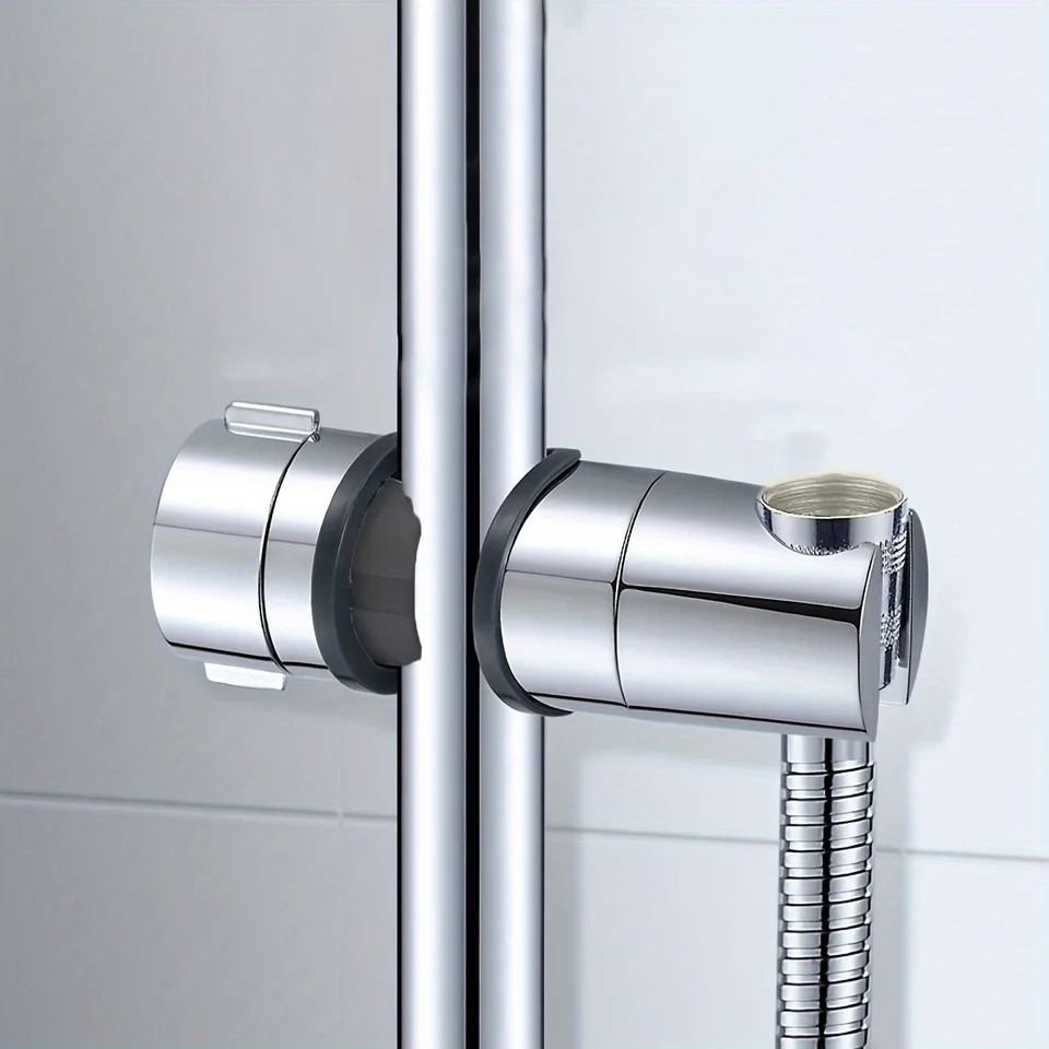 Universal Adjustable Shower Head Holder 18.5 -25mm Chrome ABS Rail Mount