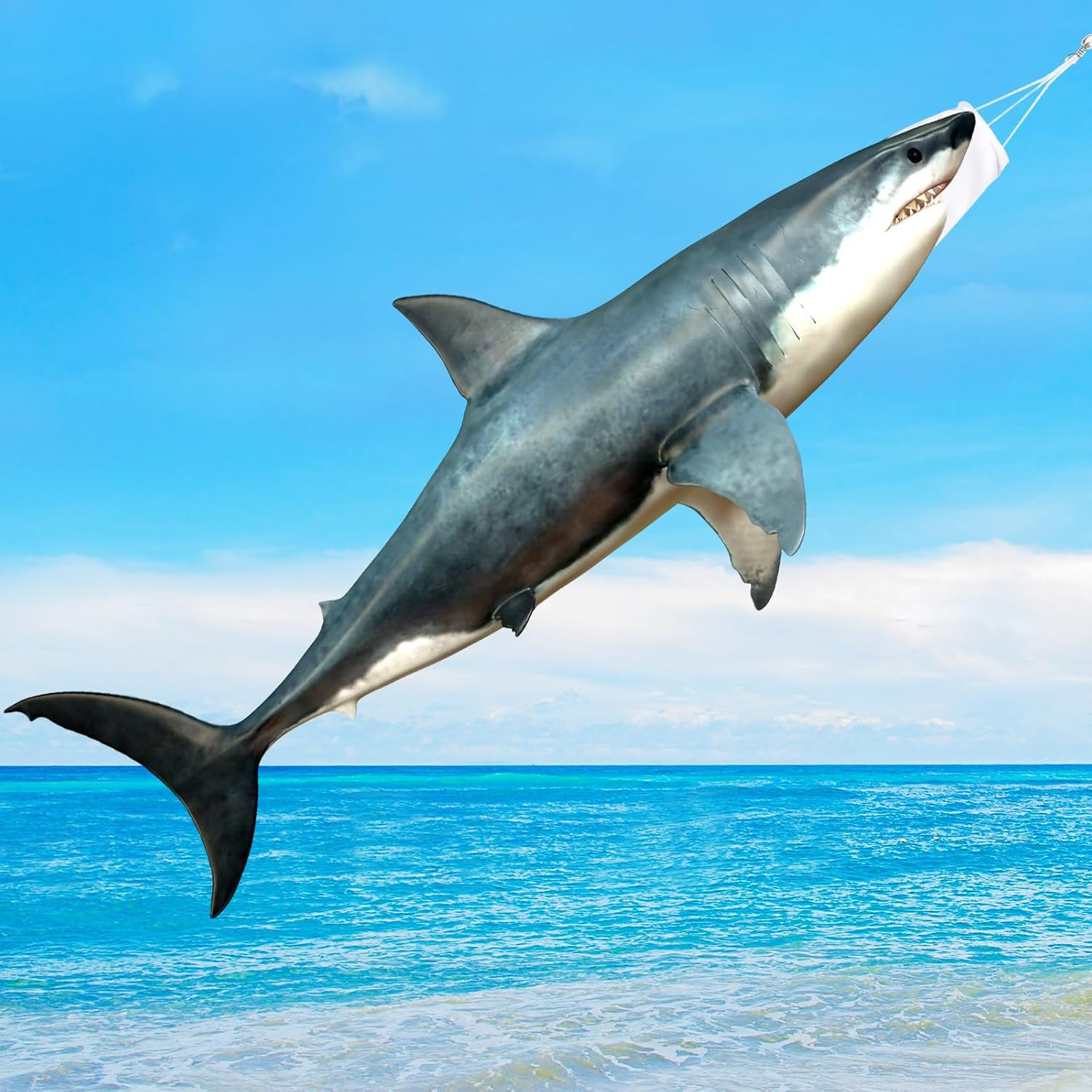 Blue-Gray 49 Inch Shark Wind Sock Heavy Duty Fish Windsock Outdoor Decor Fish Fl gallery