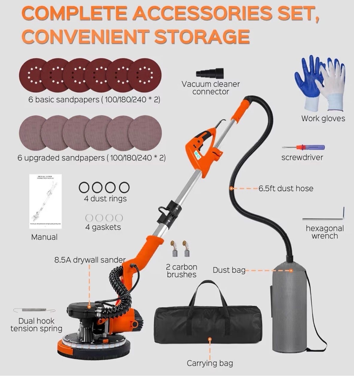 Sander, 1000W Popcorn Ceiling Removal Tool, Automatic Drywall Sander gallery