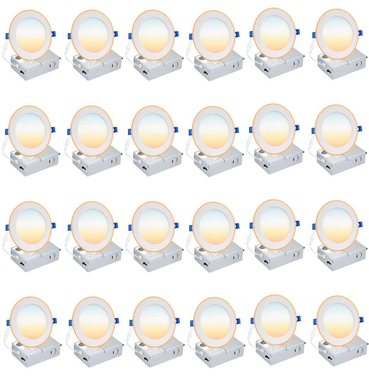 24Pack 12W LED Recessed Light 5CCT 6 inch Ultra-Thin Dimmable Ceiling Night Lamp gallery