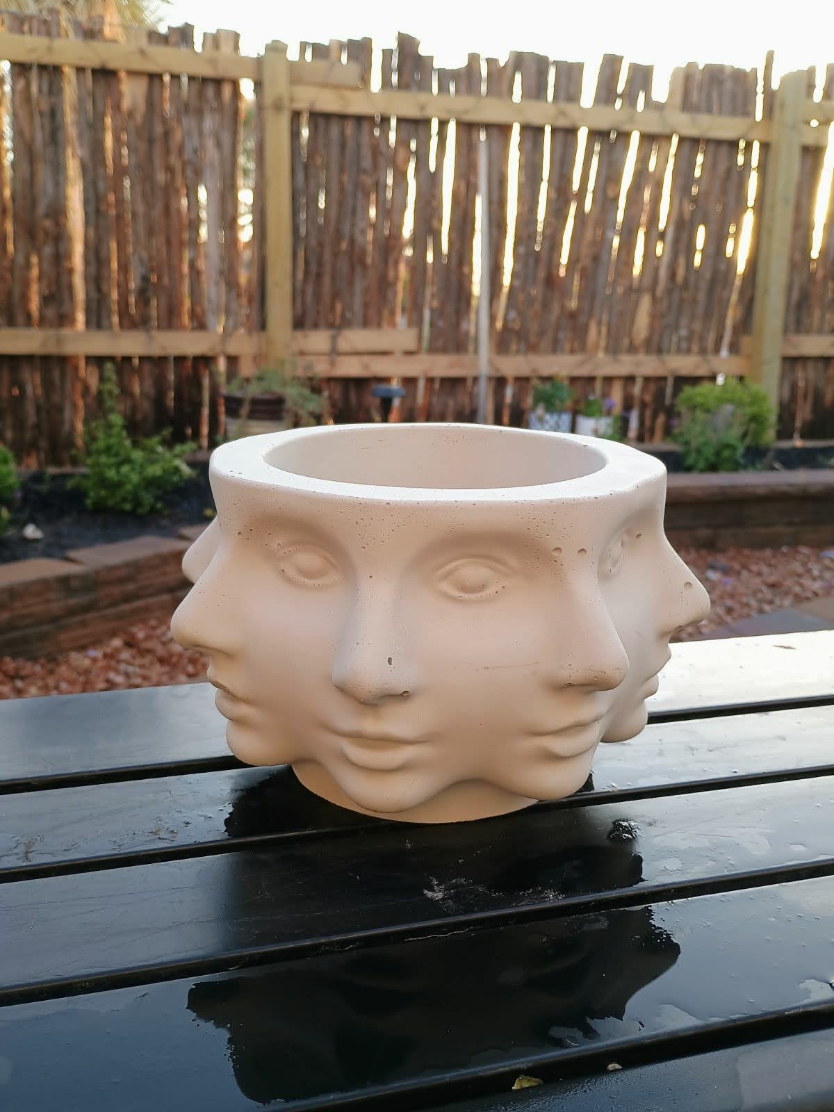 Handmade concrete planter pot - circular face 7.5in x 7.5in x 5in gallery