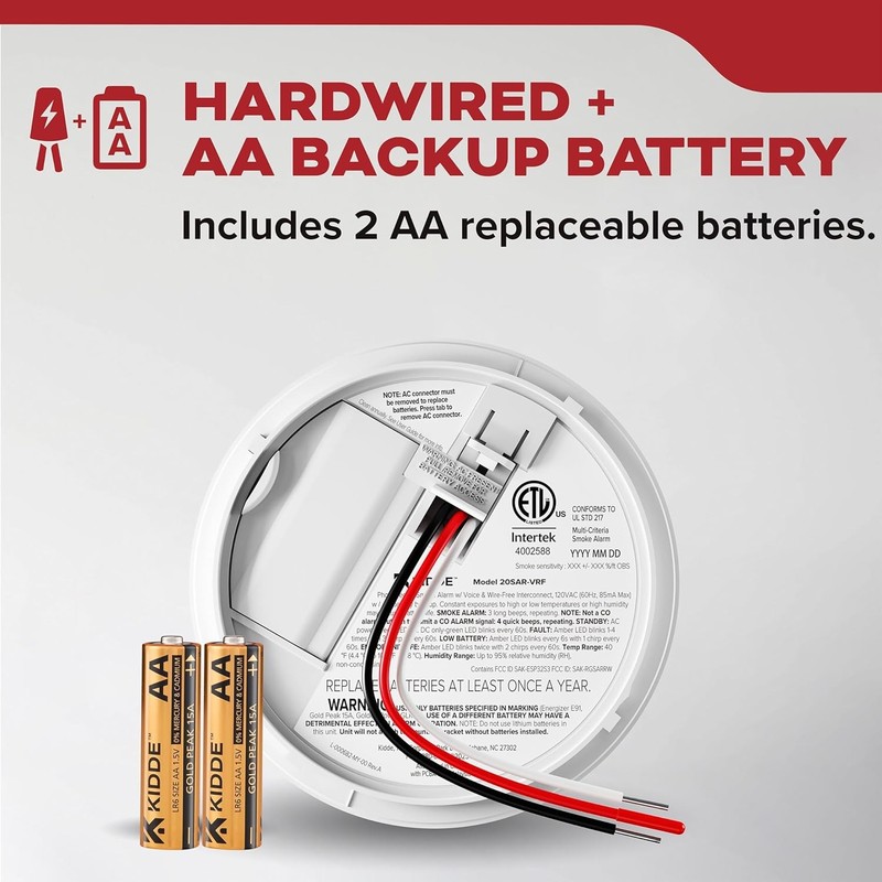 Kidde Hardwired Smoke Detector AA Battery Backup Wire-Free Interconnect gallery