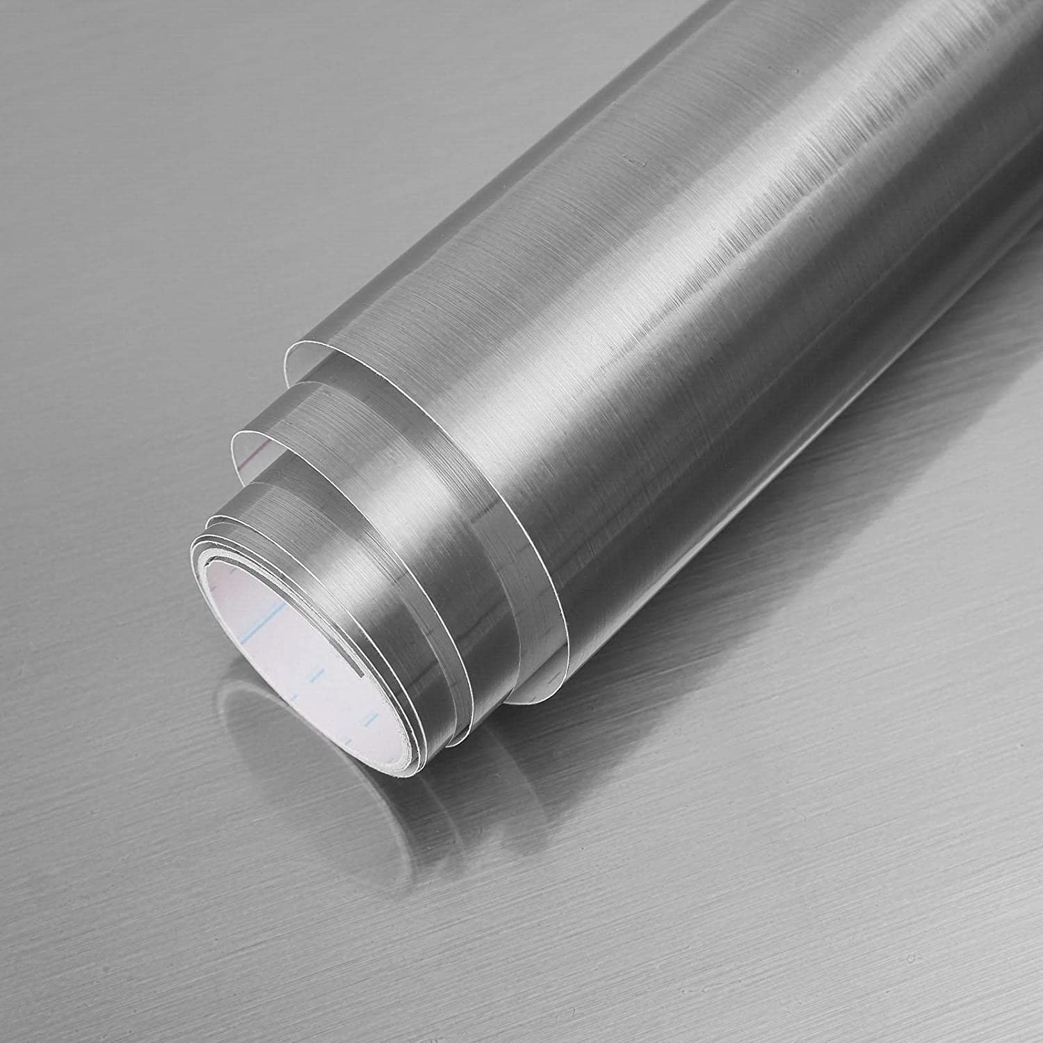 Silver Stainless Steel Self-Adhesive Vinyl Wrap for Appliances gallery