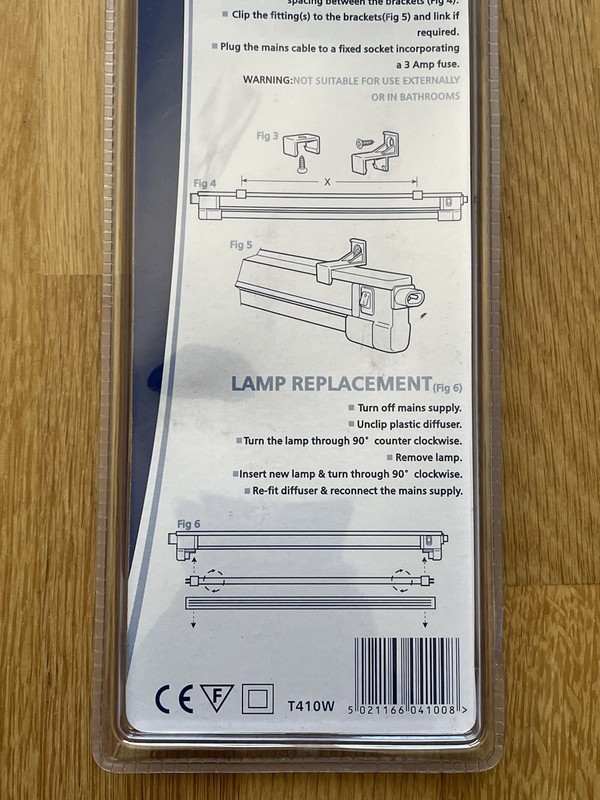 BG 10W T410W APPROX 15.5” KITCHEN LINK STRIP LIGHT FLUORESCENT UNDER CABINET NEW gallery