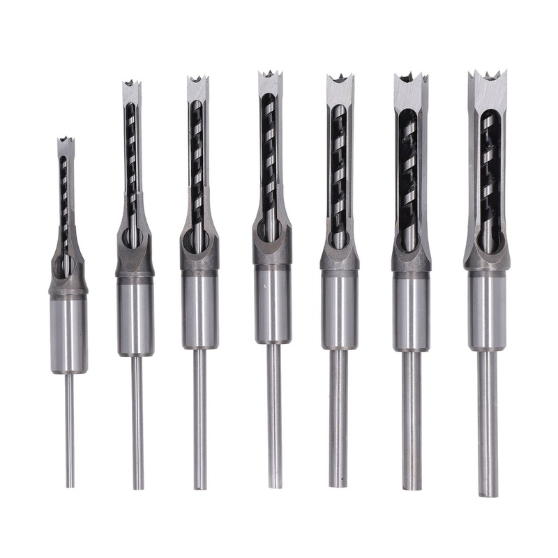 7Pcs Woodworking Square Drill Bits 1/4in 5/16in 3/8in 2/5in 1/2in 9/16in 5/8in gallery