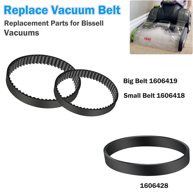 3 Pack Vacuum Belts Replacement for Bissell ProHeat 2X Revolution Pet Carpet Cle gallery