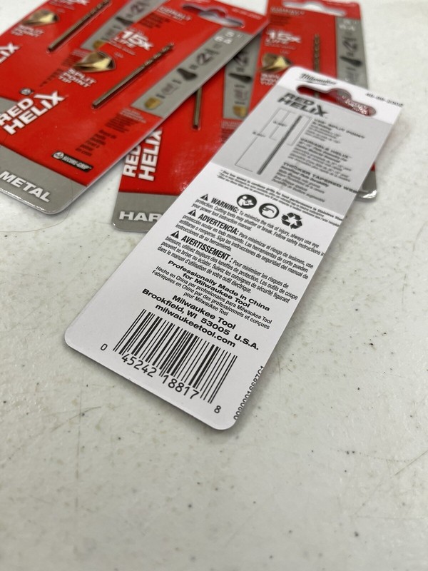 5 Pack Milwaukee 5/64” Cobalt Drill Bits Red Helix Split Point Tips 48-89-2302 gallery