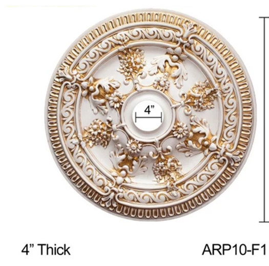 26" ROUND CHANDELIER CEILING MEDALLION ANTIQUE WHITE FOYER DINING ROOM BEDROOM gallery