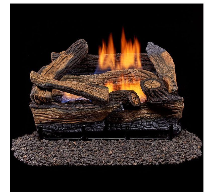 Duluth Forge 18" Ventless Fireplace Logs Dual Fuel 30000 BTU Thermostat