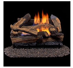 Duluth Forge 18″ Ventless Fireplace Logs Dual Fuel 30000 BTU Thermostat