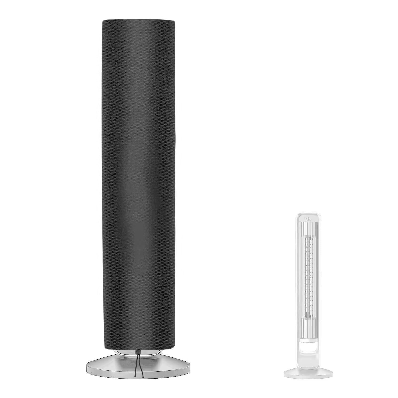 Tower Fan Cover, Waterproof & Dustproof, Black 11.81"L x 11.81"W x 36.22"H Floor gallery