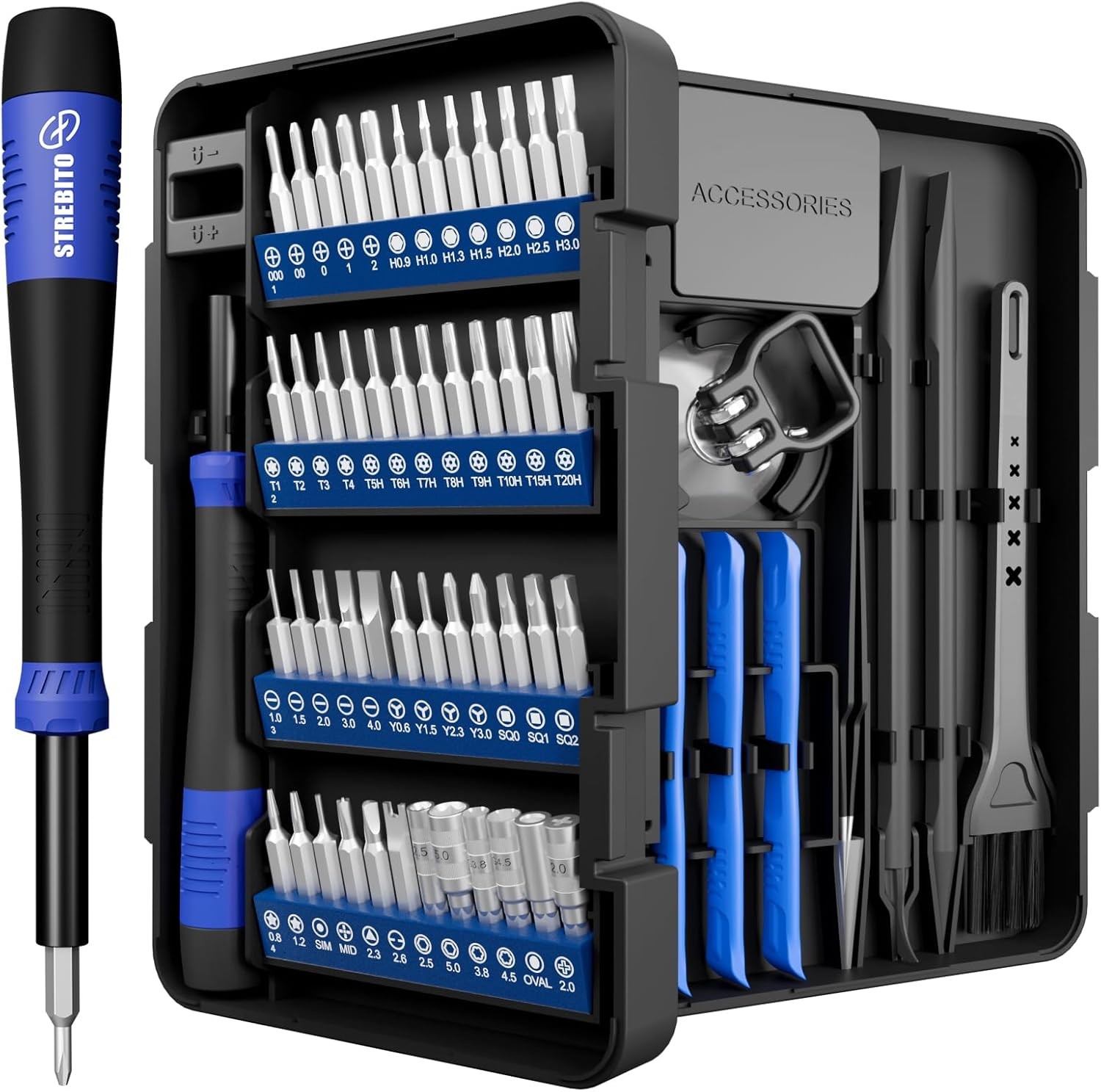 STREBITO 64pc Magnetic Precision Screwdriver Torx Triwing Repair Tool Kit gallery