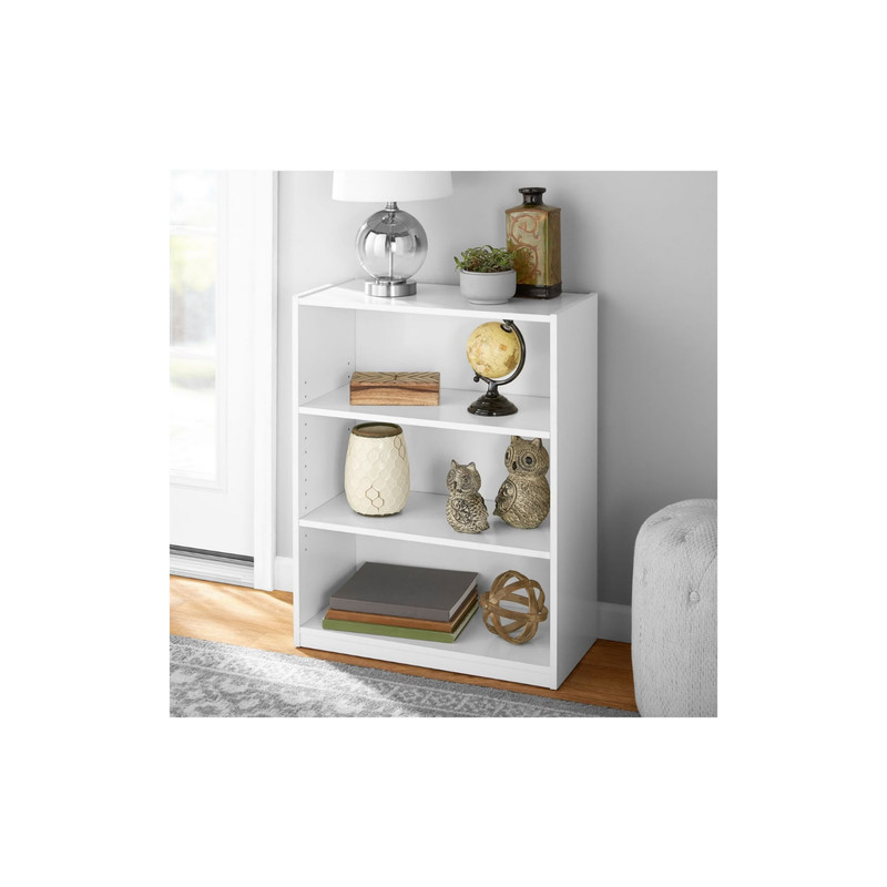 Mainstays 3 Shelf Bookcase Adjustable Shelves Storage Organizer Unit gallery