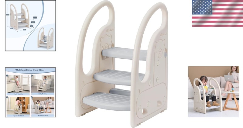 Adjustable Toddler Step Stool - 3 Steps for Easy Kitchen & Potty Training Access gallery