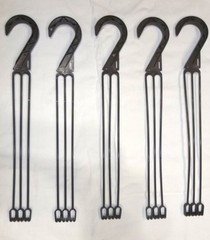 5 pcs. REPLACEMENT BROWN PLASTIC HANGING BASKET HANGERS