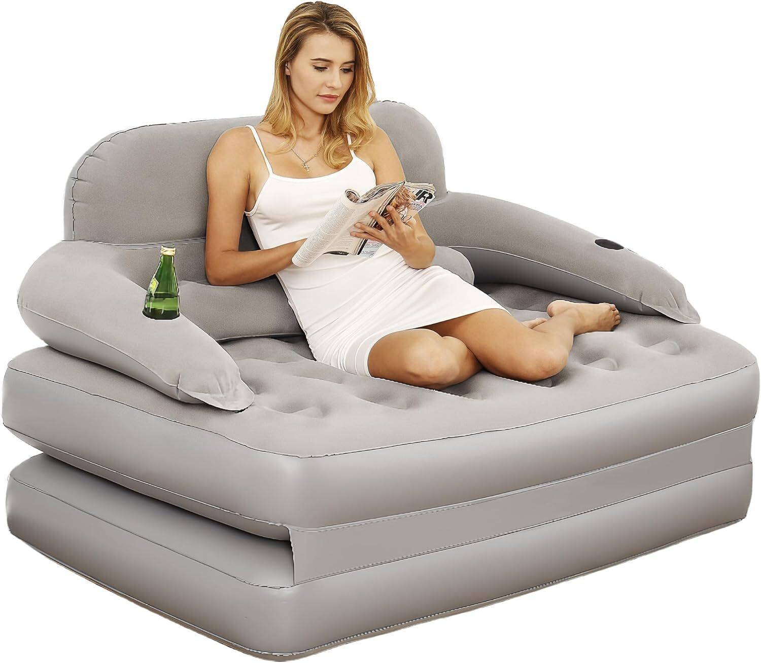 Inflatable Chair Air Couch with Air Pump, Camping Air Mattress Blow Up gallery
