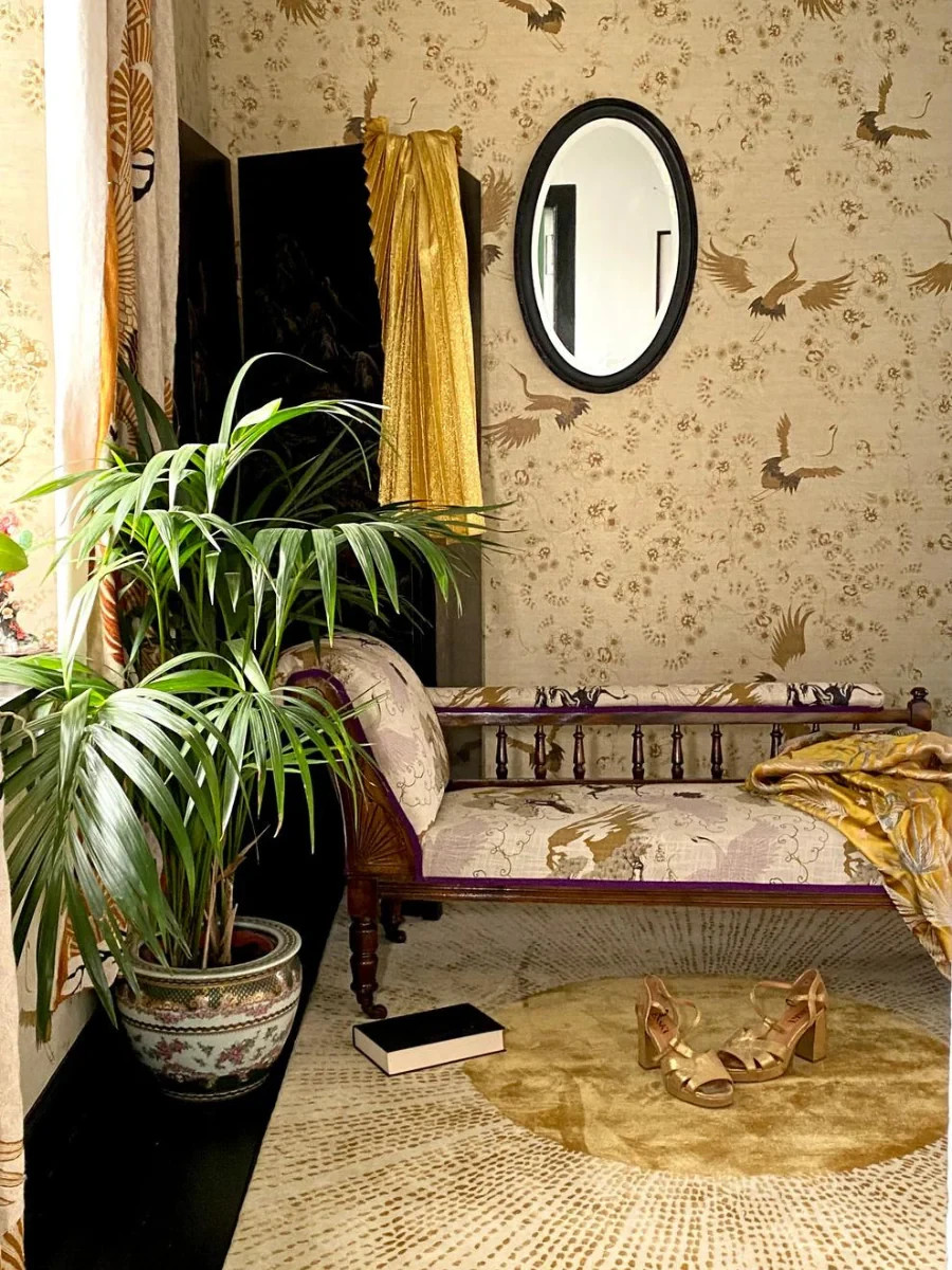 Wendy Morrison Sunburst Gold Hand-Tufted Rug Luxury Minimalist Wool & Silk Area gallery