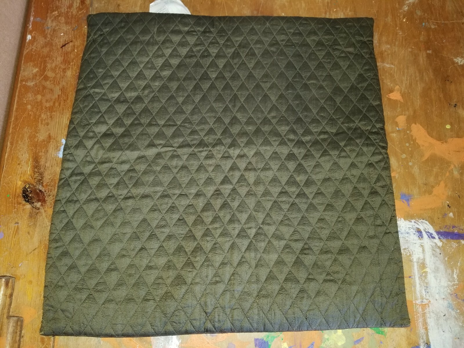 Pottery Barn "Diamond Silk - Dark Olive Green" 18" Quilted Pillow Cover gallery