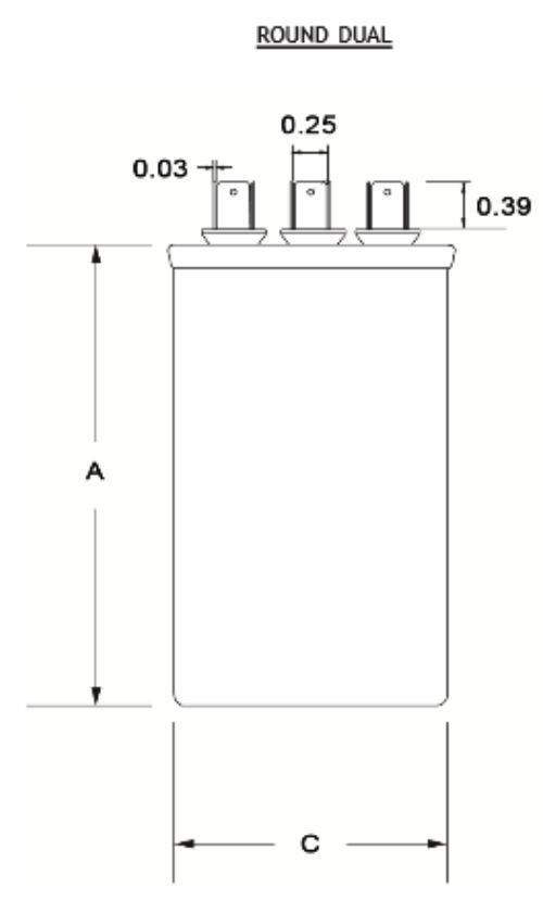 TitanPro TRCFD4575 HVAC Round Dual Motor Run Capacitor 45/7.5 MFD/UF440/370 gallery