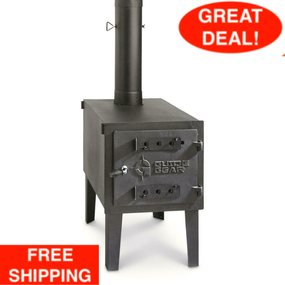 GUIDE GEAR Outdoor Wood Stove Adjustable Air Vent Camp Warmer Coffee Sauce Pans gallery