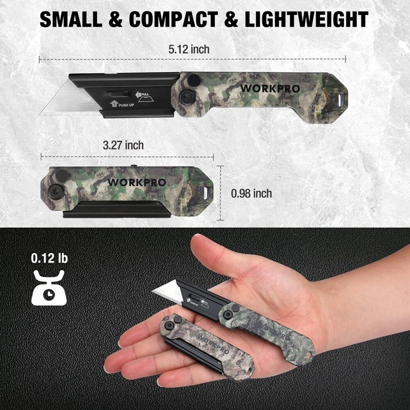 3 x Camo Folding Utility Knife Set Pocket Knife w/Quick Open Axis Lock gallery