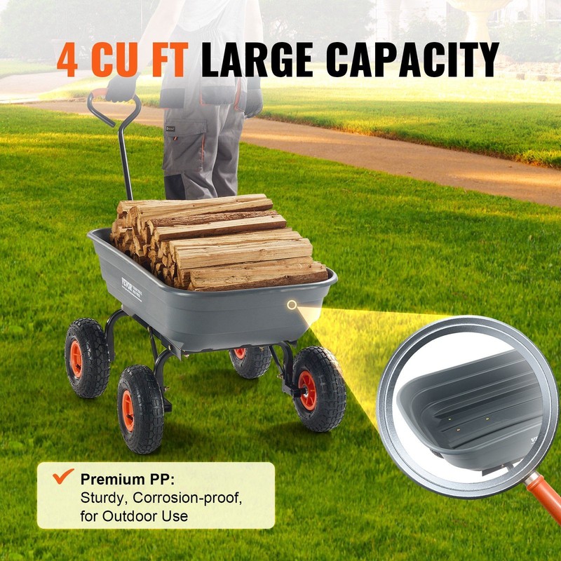 Stable 600lb Yard Wagon 10in Wheels Even Pressure Distribution gallery