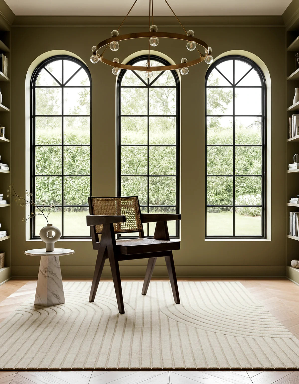 Hand tufted Minimal Art Reversible Rug White rug for living room and bedroom gallery