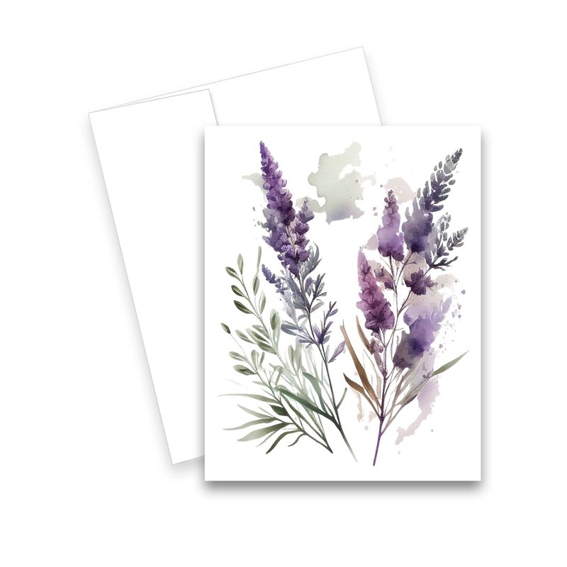 12 Assorted All Occasion Notecards Blank with Envelopes - Lavender ( 2 of Each ) gallery