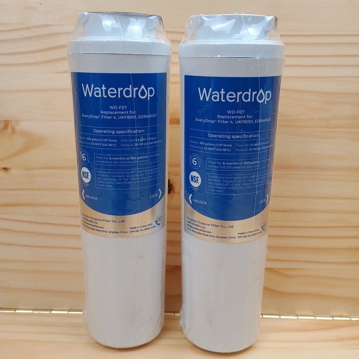 2× Waterdrop WD-F07 Refrigerator Water Filter Sealed For Maytag gallery
