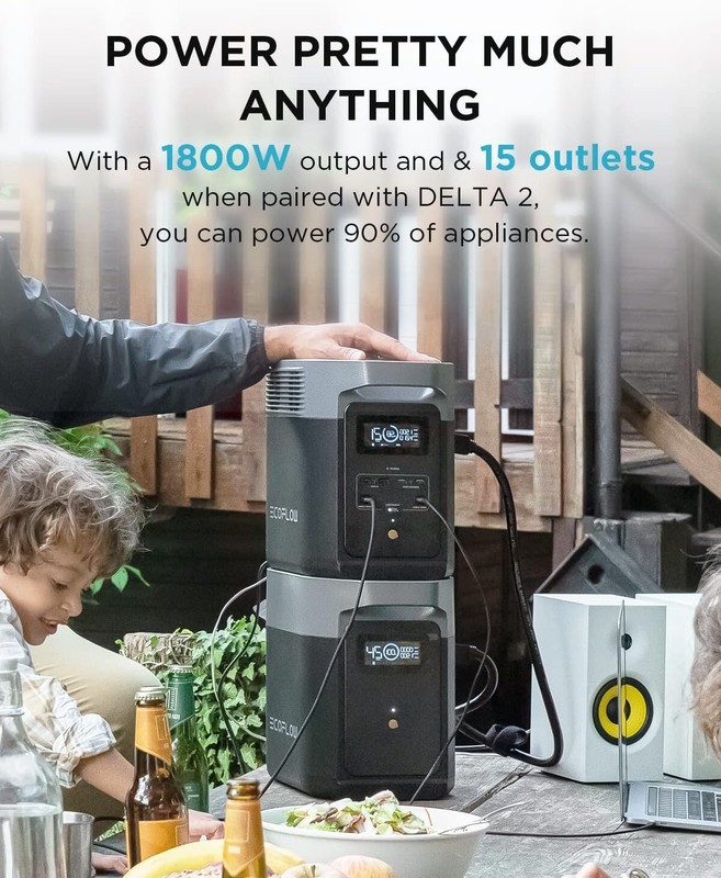 EcoFlow DELTA 2 Smart Generator Extra Battery 1024Wh for Outdoor, RV, LiFePO4 gallery