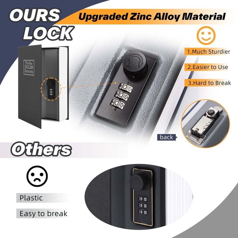Book Safe Box with Combination Lock Dictionary Diversion Safe Secret Hidden Box gallery
