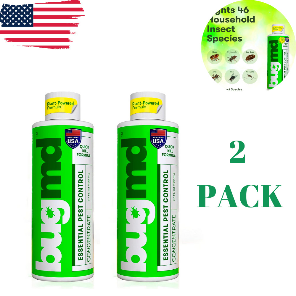 BugMD Pest Control Essential Oil Concentrate for Home Bed Bug Spray 3.7Oz 2-Pack