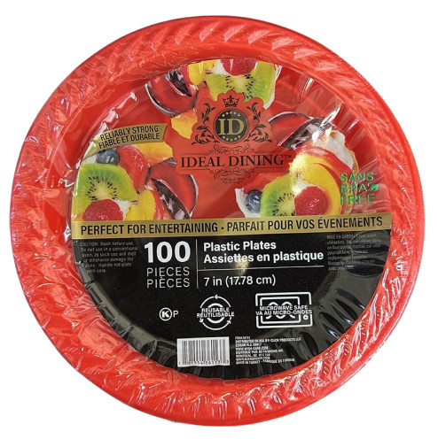 Nicole Fantini's Ideal Reusable Plastic Plates Red 7" For All Parties 100 Count gallery