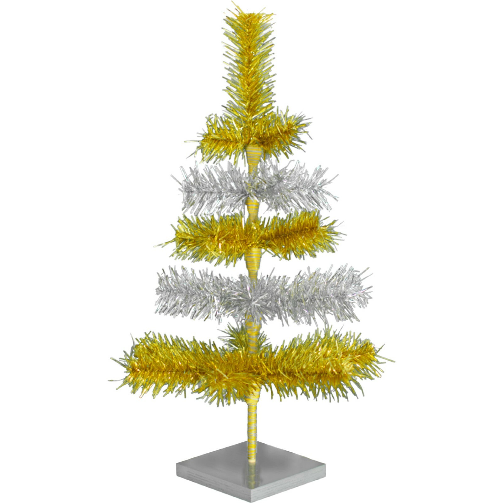 Gold & Silver Layered Tinsel Christmas Tree Stand Included, Centerpiece Tree gallery