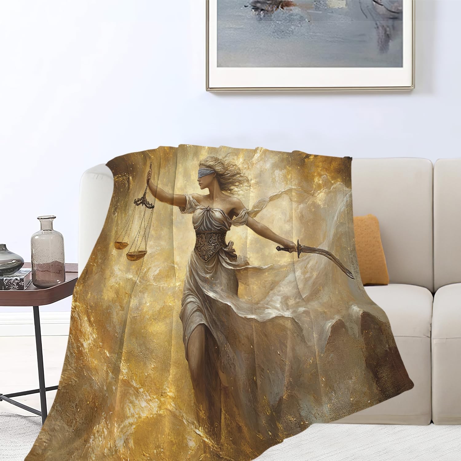 Lady Justice Plush Flannel Throw Blanket 40x50 Inch Lawyer Legal Law Decor gallery