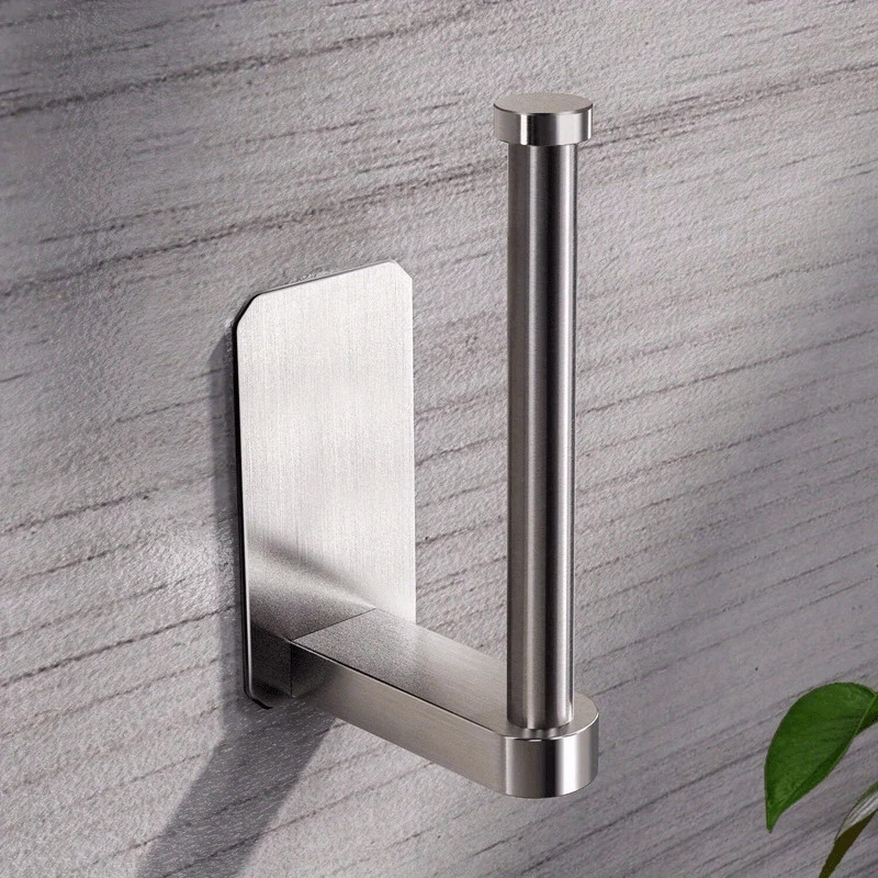 Toilet Paper Holder Wall Mount Tissue Handle Stainless Steel, Bathroom, Kitchen gallery