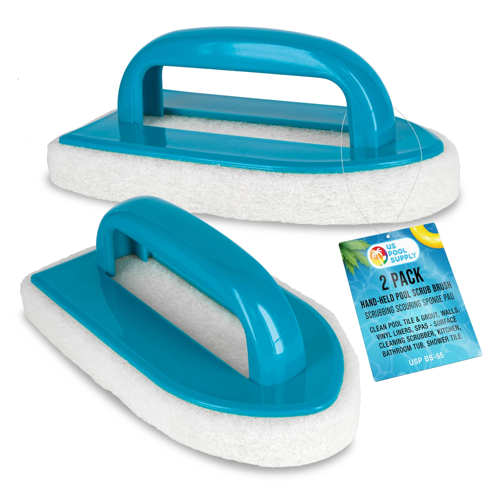 2 U.S. Pool Supply Pool Scrub Brushes - Scrubbing Pads, Clean Tile Scrubber gallery