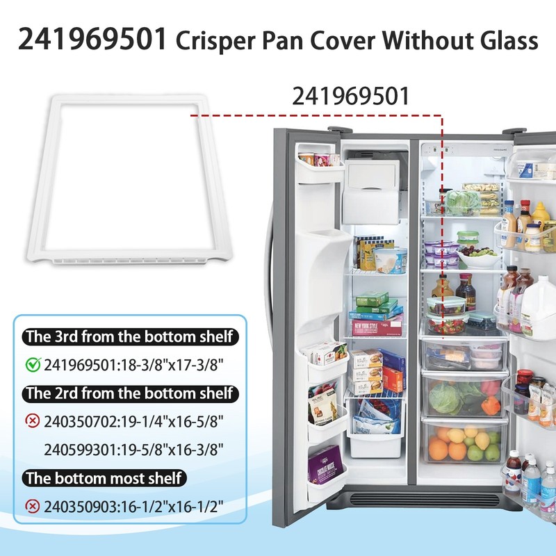 Refrigerator Shelf Frame Without Glass 241969501 for Frigidaire PS2363832 (Top) gallery
